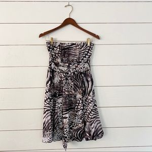 🐆American Rag Animal Print Strapless Dress SizeM
